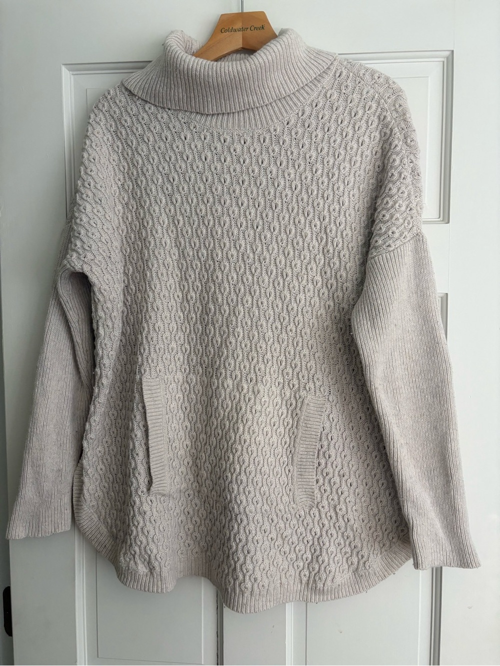 J. Jill Light Grey Chunky Turtleneck Sweater Small
